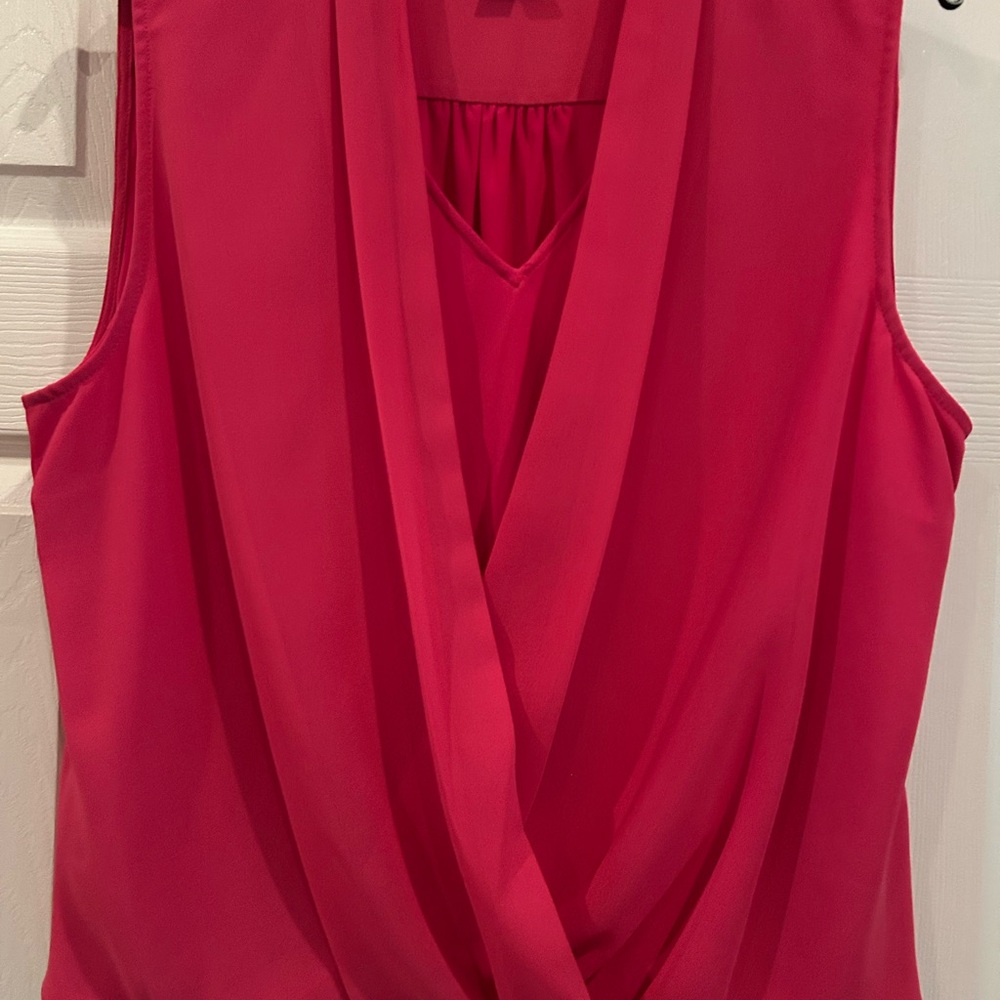 Alfani Pink Wrap Blouse with Sleeves